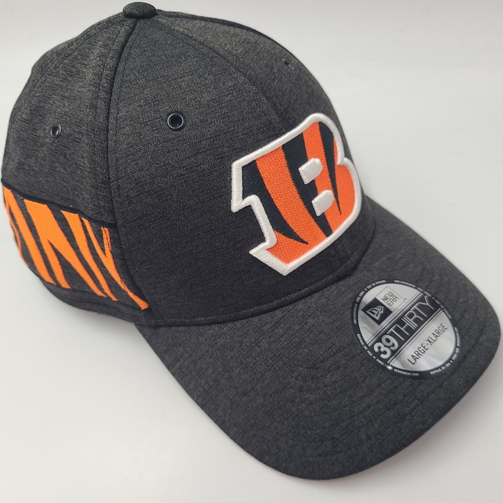 Cincinnati Bengals Hat Fitted L-XL New Era 39Thirty Gray Orange NFL Stripes Men